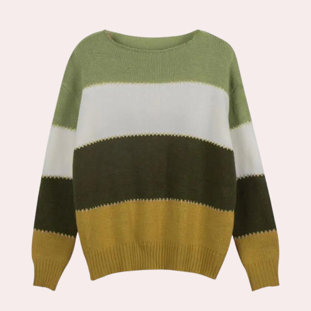 Gestreepte sweater met ronde hals voor dames