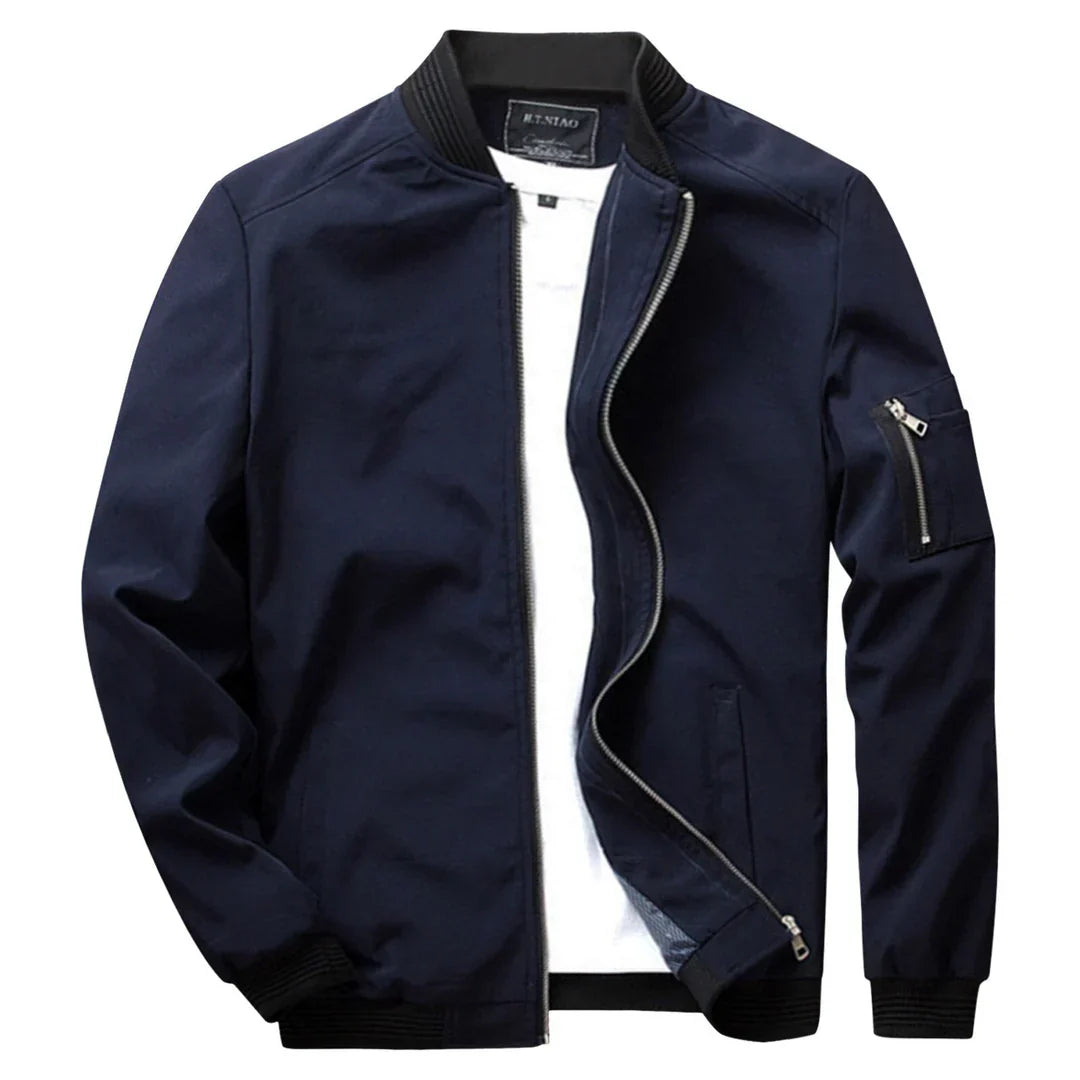Slim Fit Herfstjas met Rits voor Heren