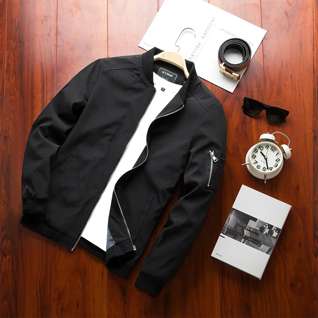 Slim Fit Herfstjas met Rits voor Heren