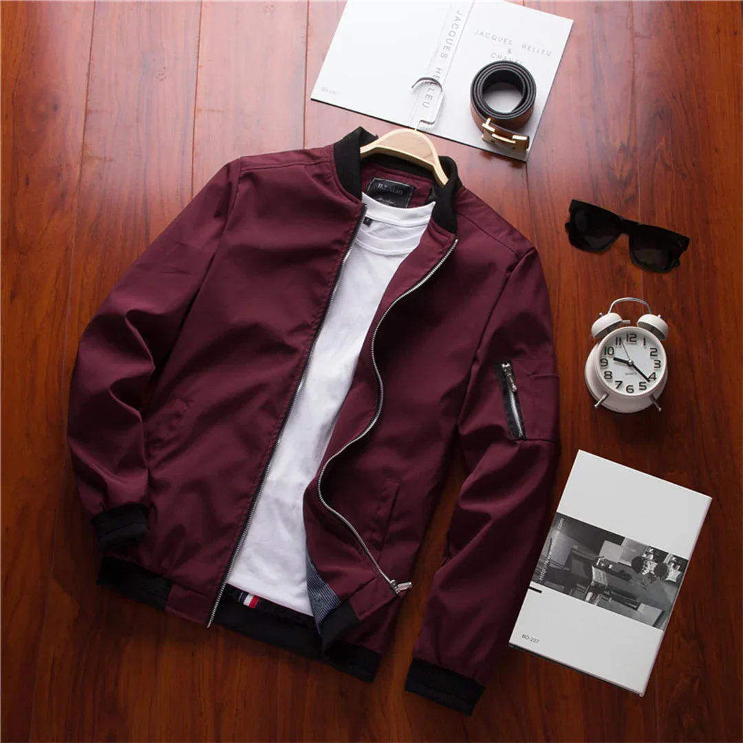 Slim Fit Herfstjas met Rits voor Heren