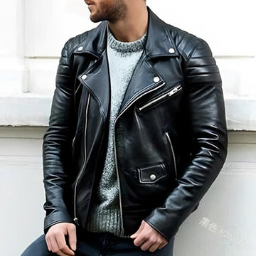 Comfortabel leren Biker Jas - Zara
