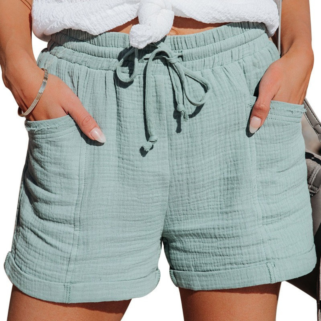 Short met hoge taille en wijde pijpen