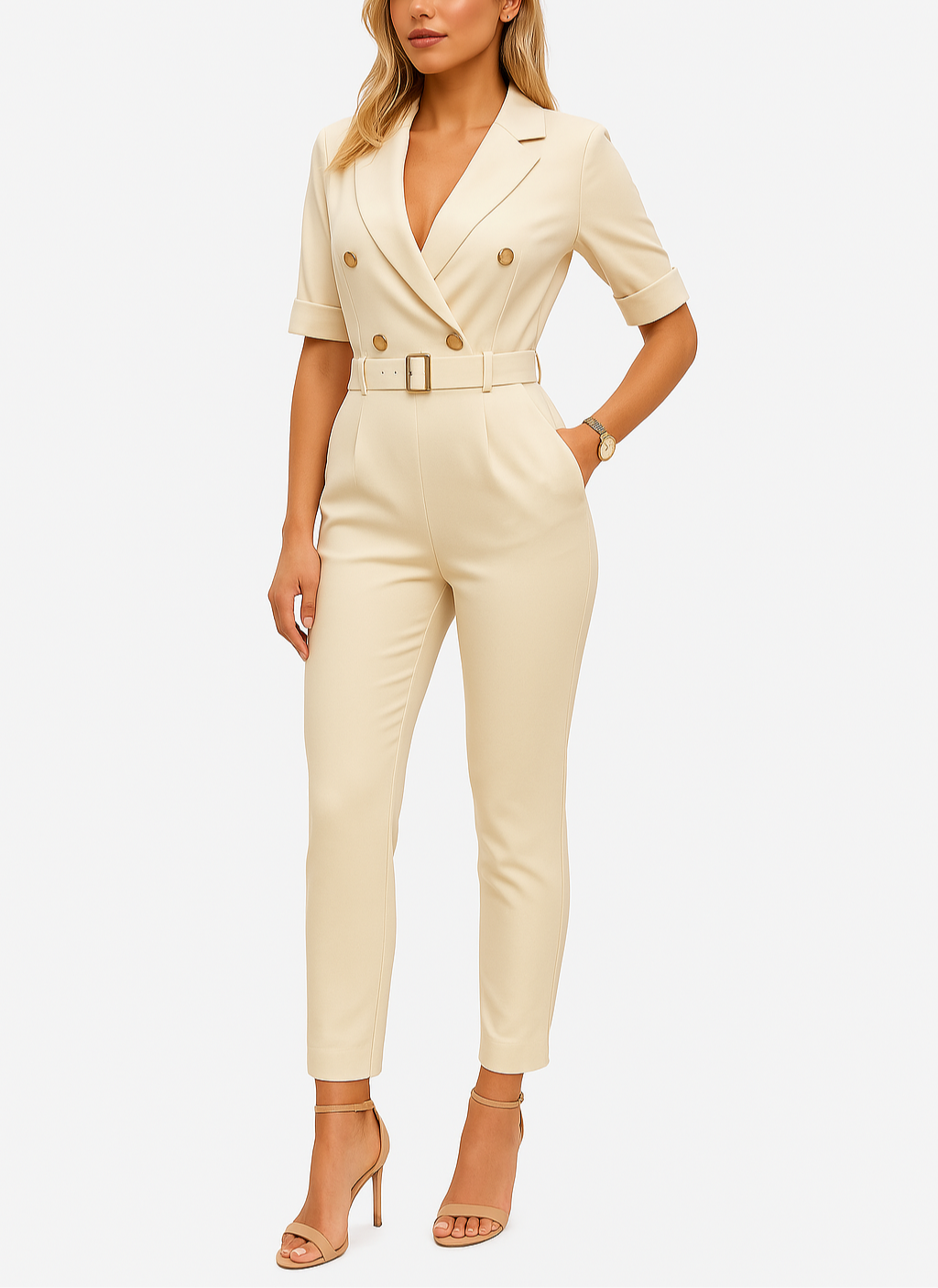 Jumpsuit met ceintuur voor dames