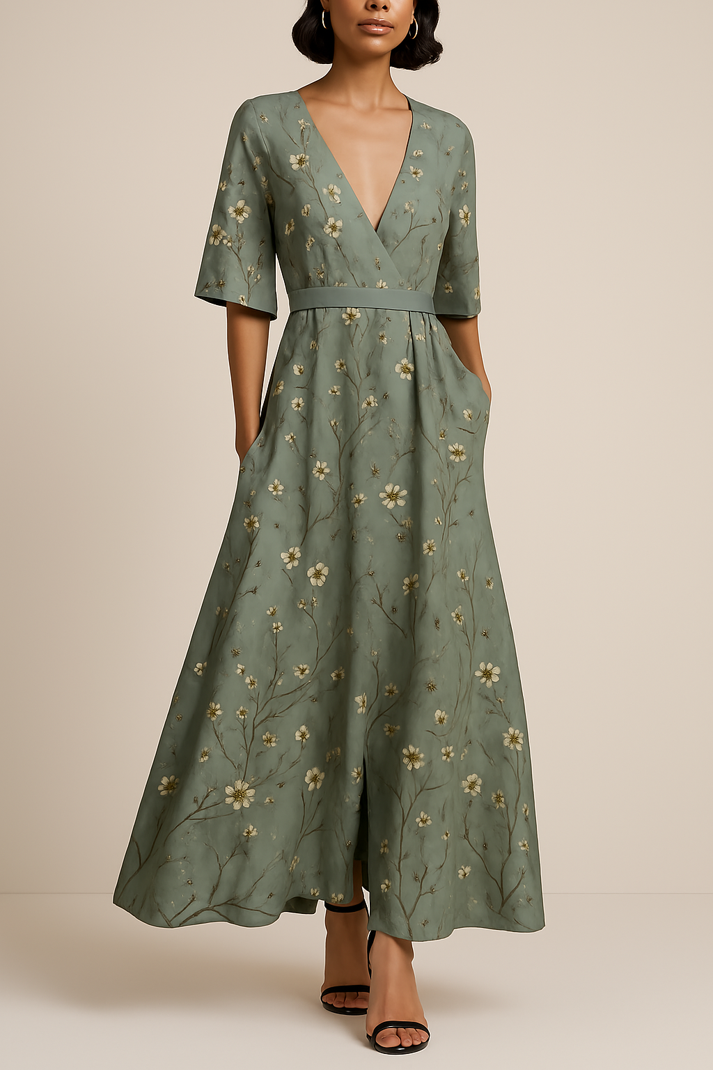 Eve – V-hals Maxi Jurk Dames