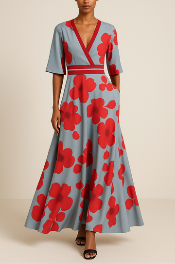 Eve – V-hals Maxi Jurk Dames
