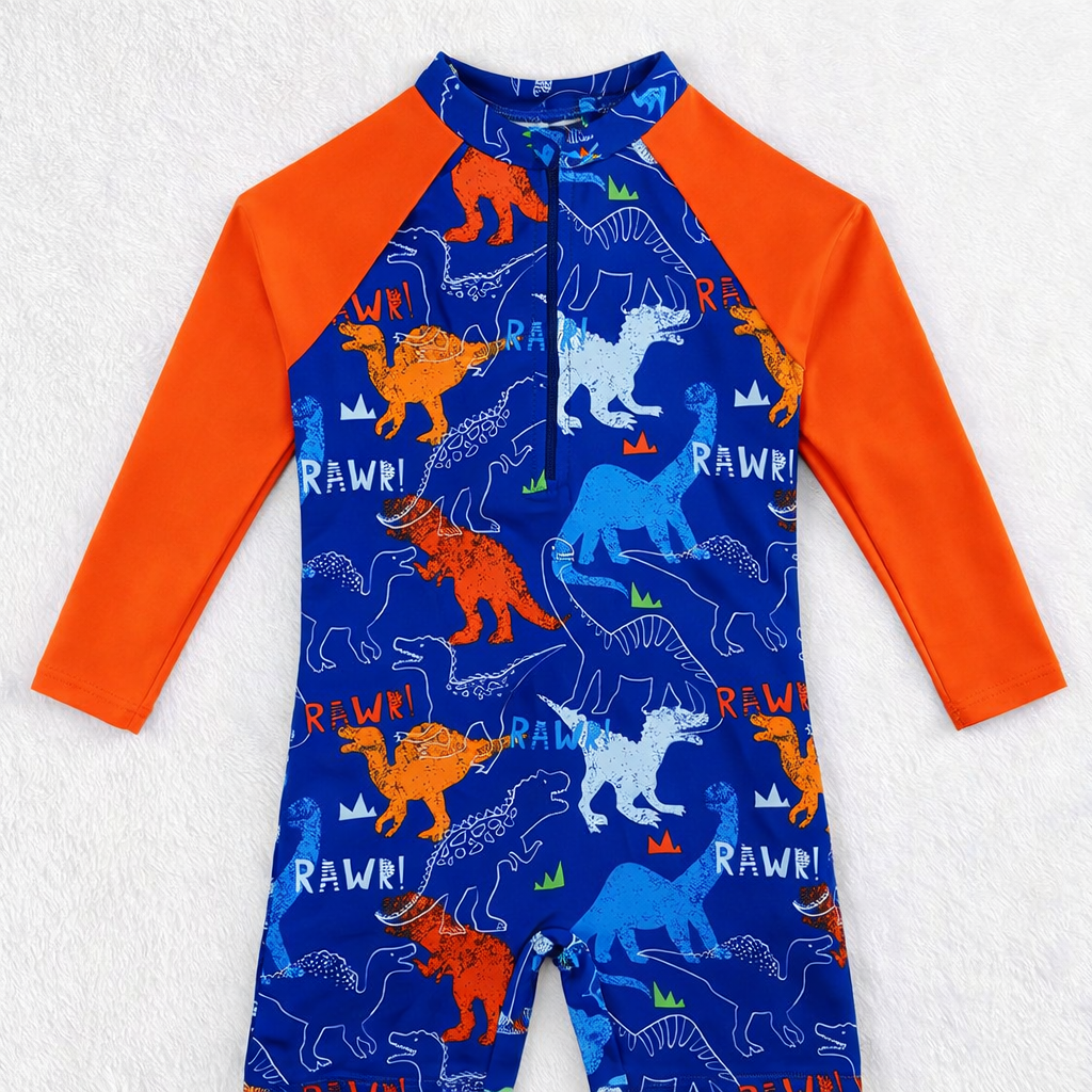 Eenstuk Badpak met Oceaandieren Print voor Jongens