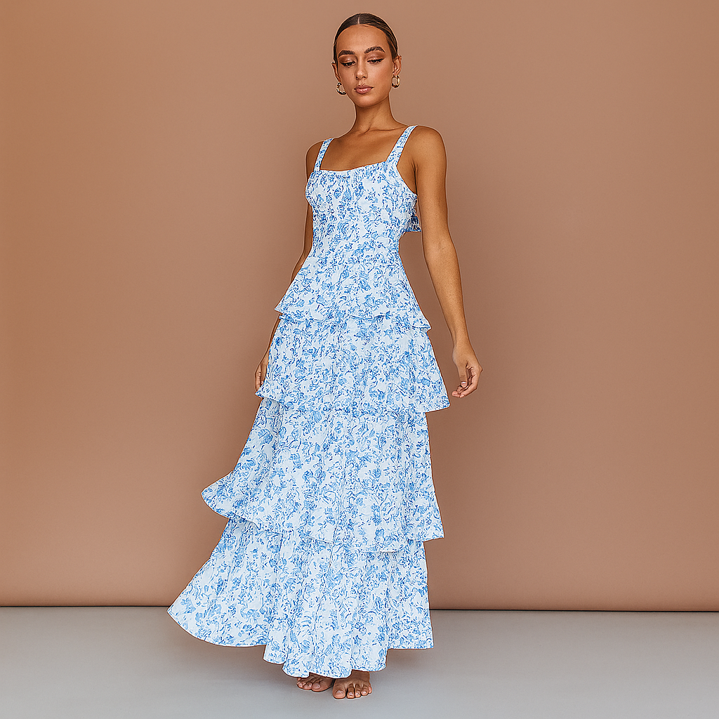 Boho maxi-jurk met bloemenprint