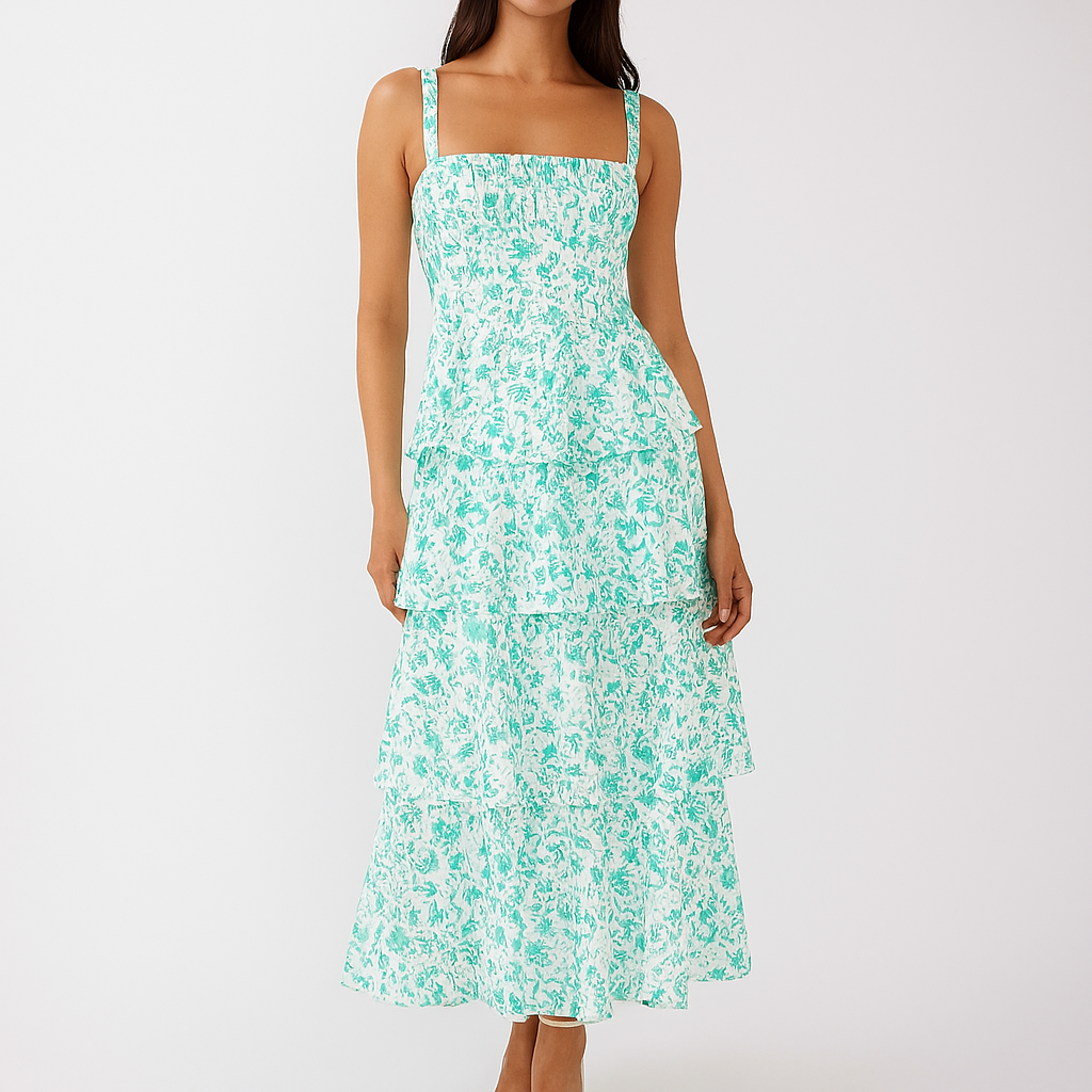 Boho maxi-jurk met bloemenprint