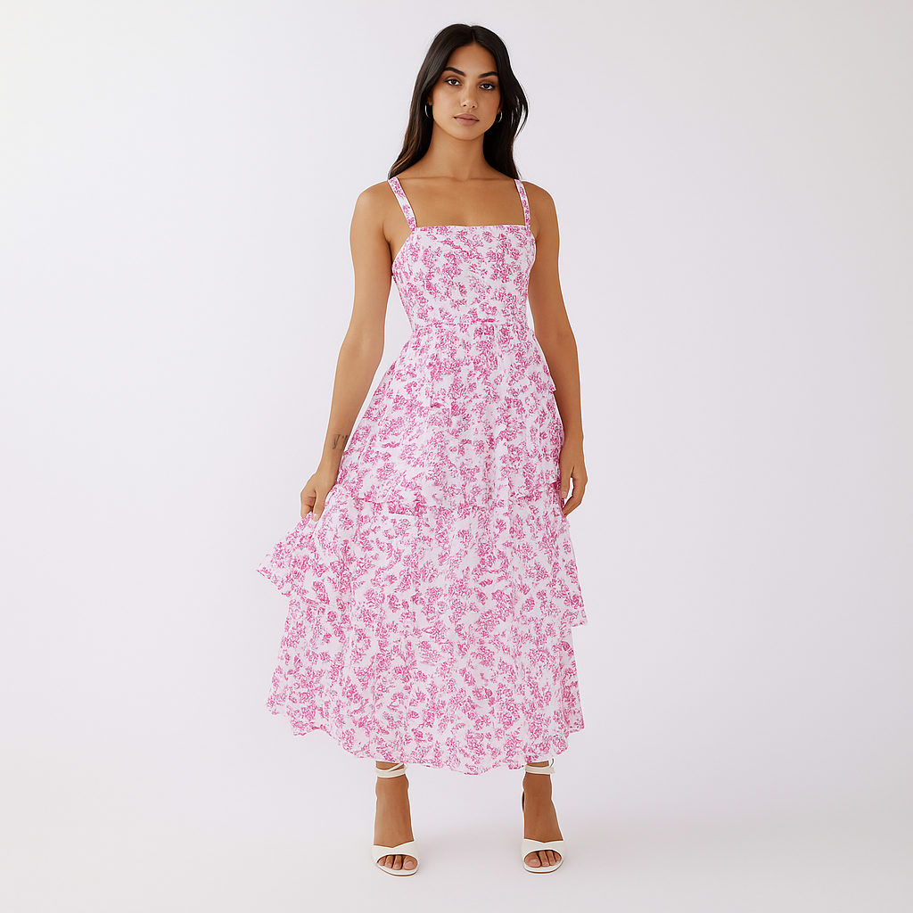Boho maxi-jurk met bloemenprint