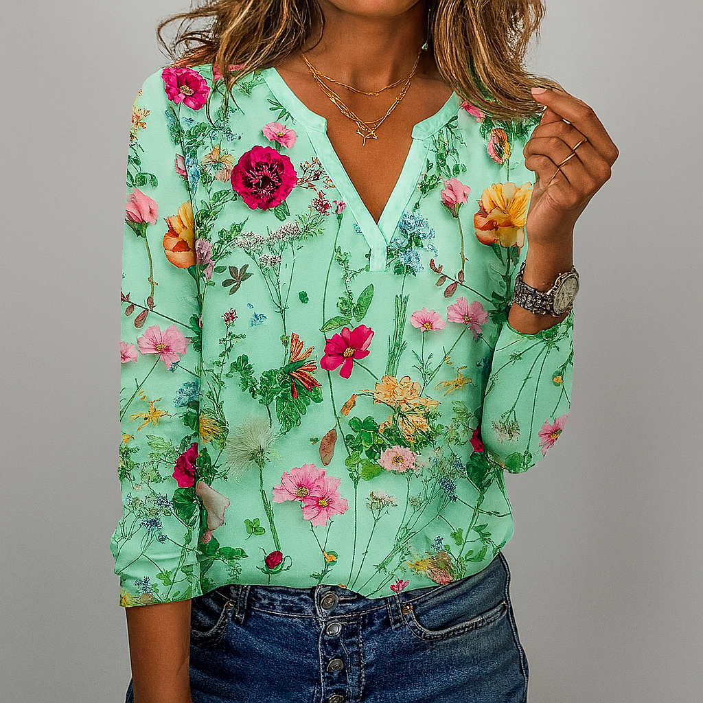 Comfortabele blouse met bloemenprint
