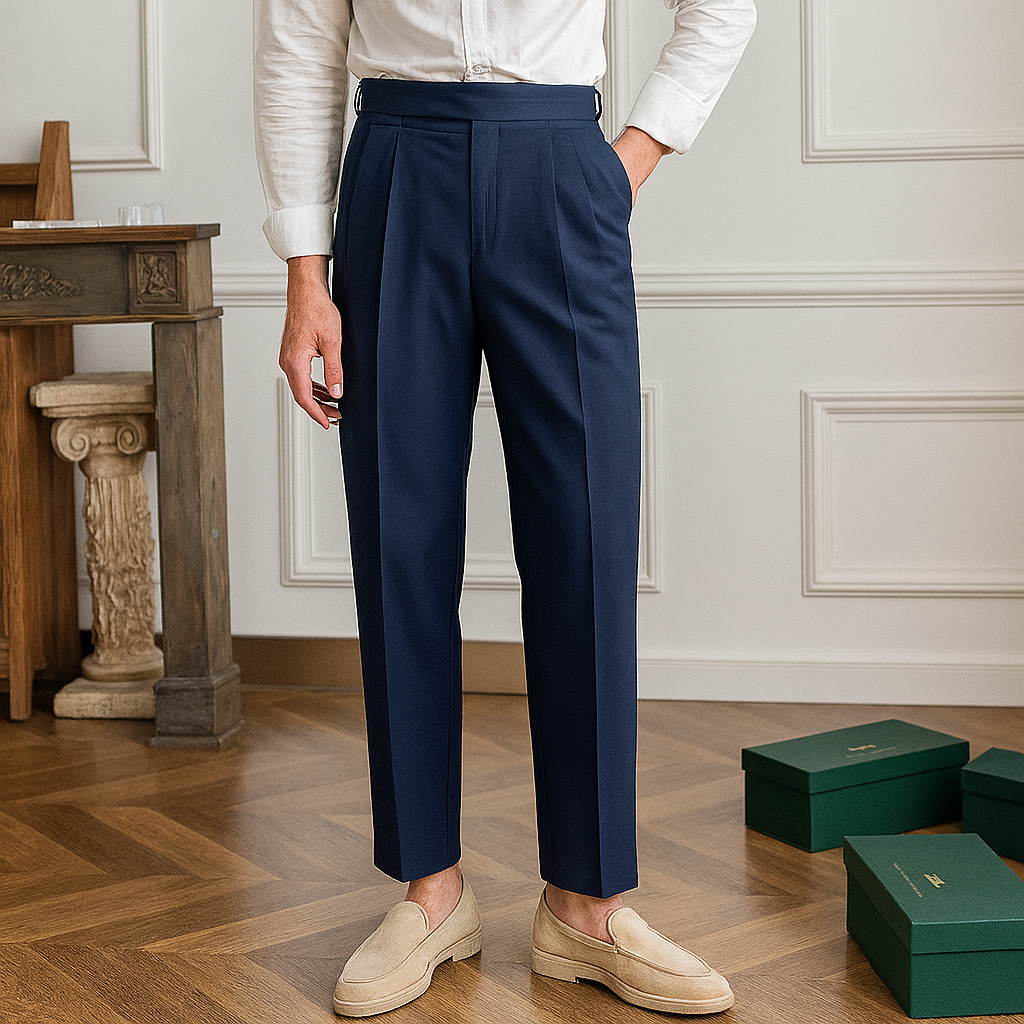 Heren hoge taille slim fit formele broek