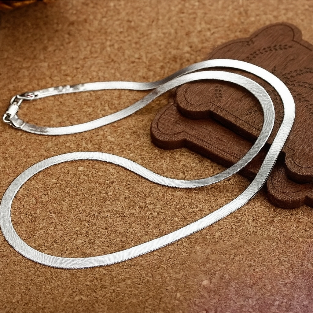 Sterling zilveren schakelketting met lemmet