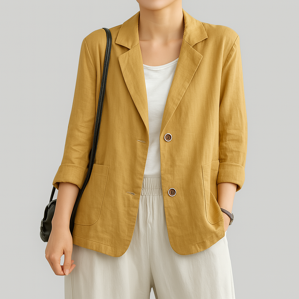 Relaxte blazer van natuurlijke vezels