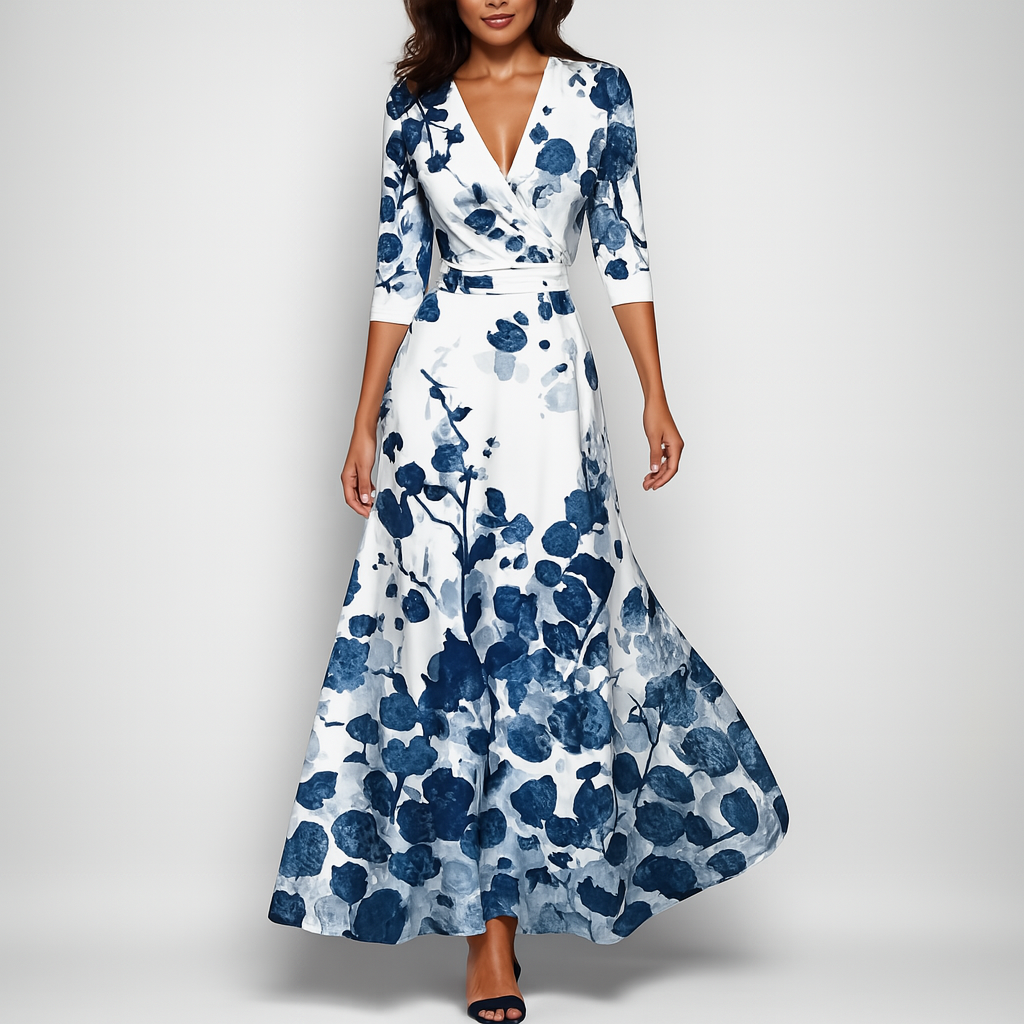 Bohemian maxi-jurk met V-hals voor warme dagen