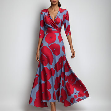 Bohemian maxi-jurk met V-hals voor warme dagen