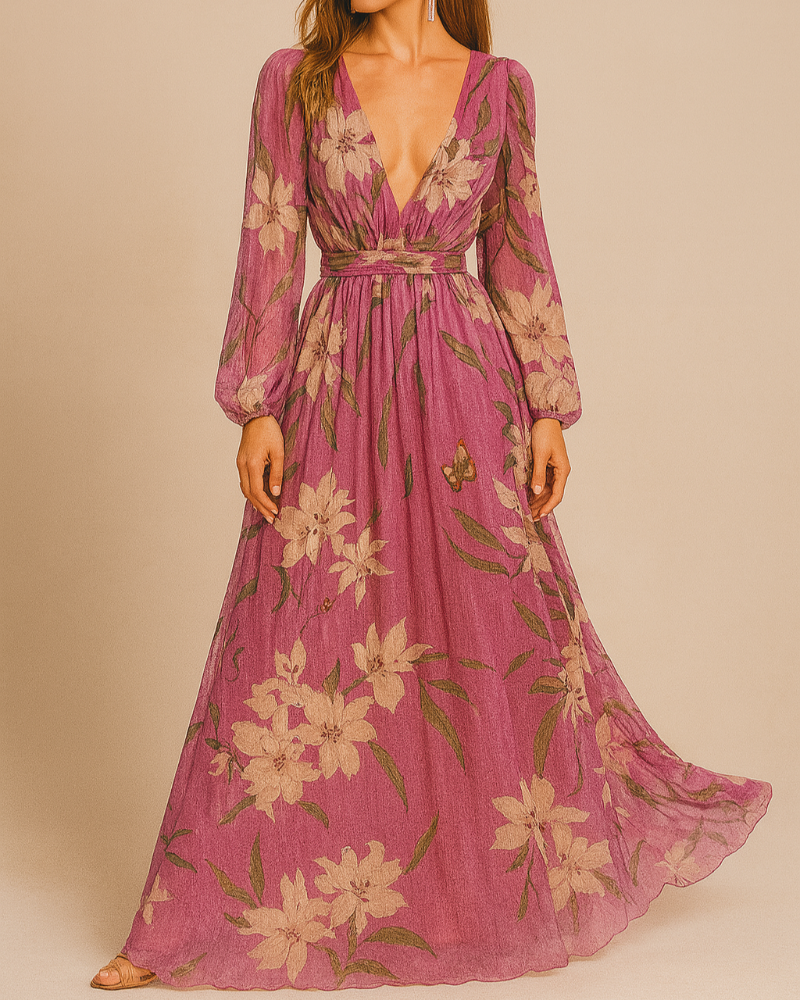 Elegante vloeiende silhouetjurk