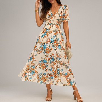 Midi-jurk met bloemenprint