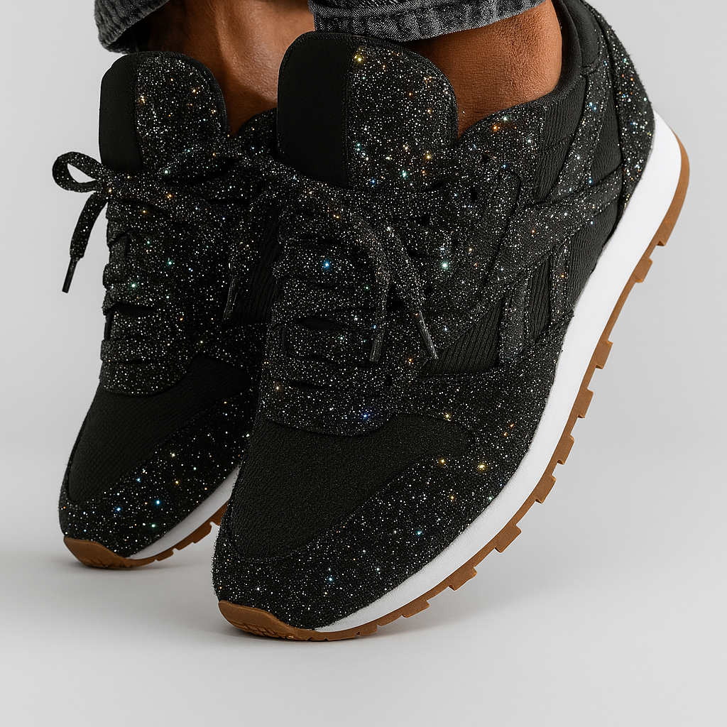 Glitter chunky sneakers voor dames