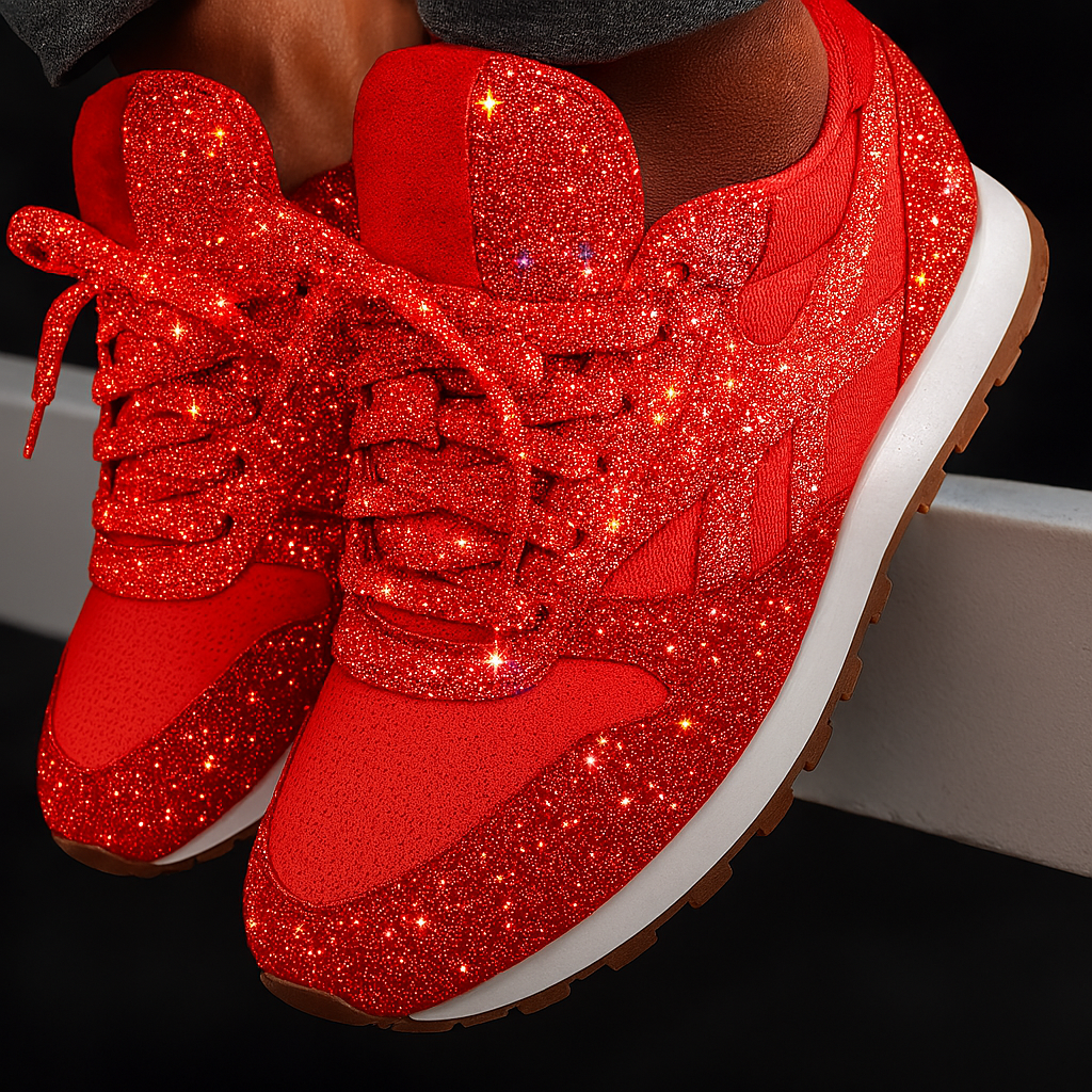 Glitter chunky sneakers voor dames