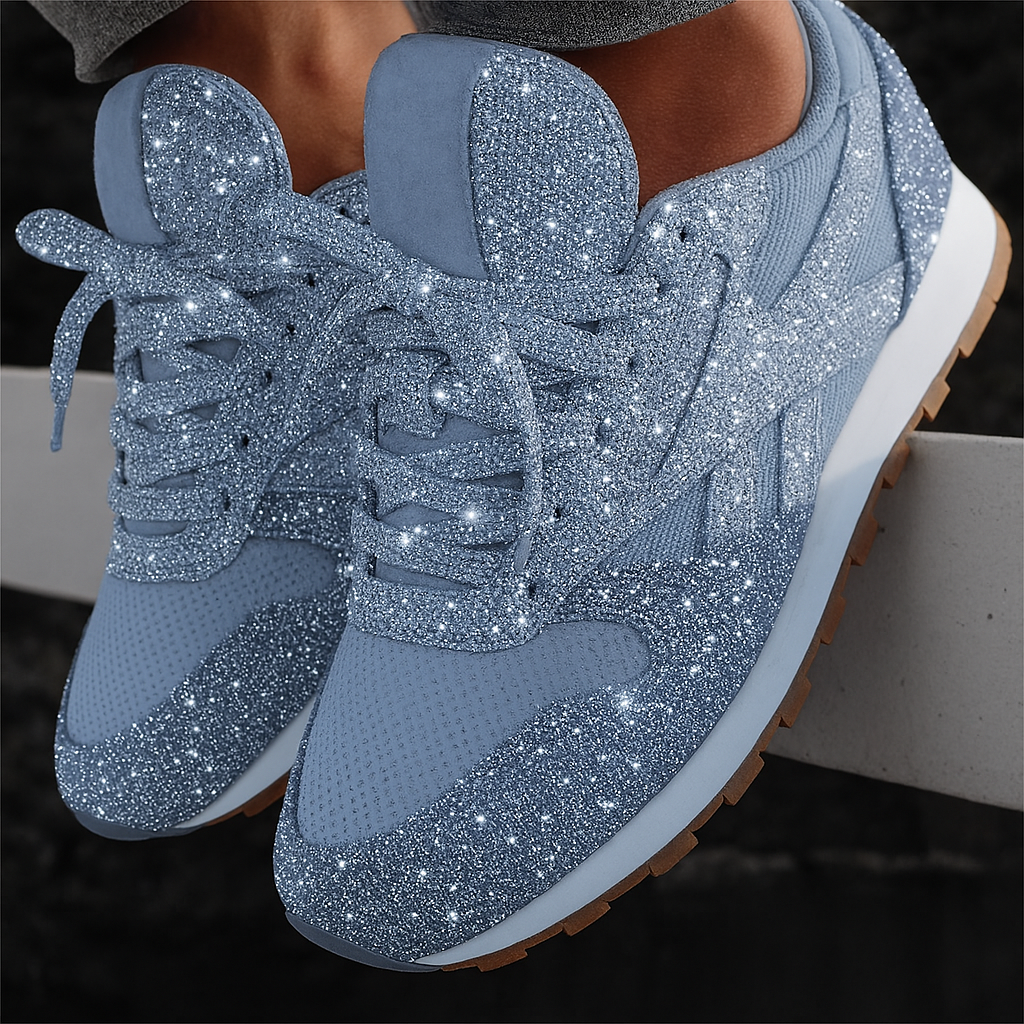 Glitter chunky sneakers voor dames
