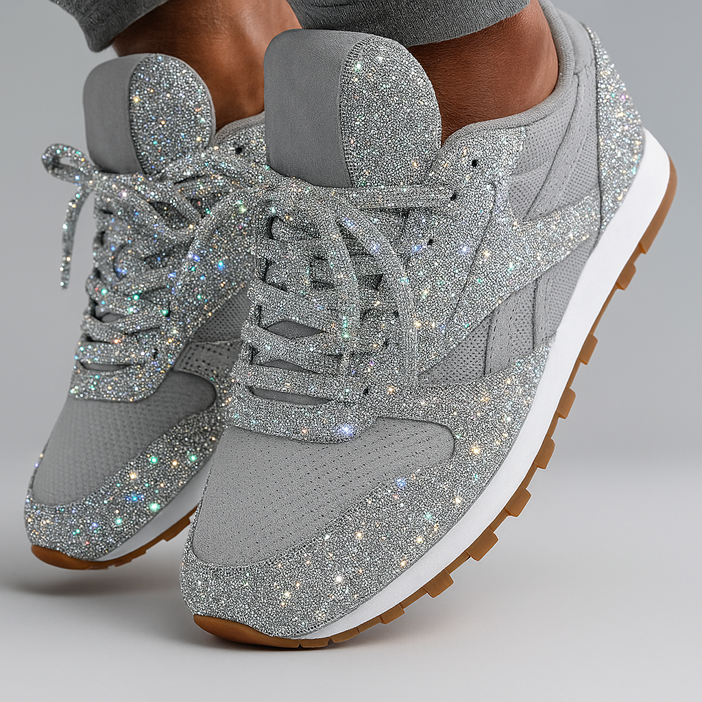 Glitter chunky sneakers voor dames