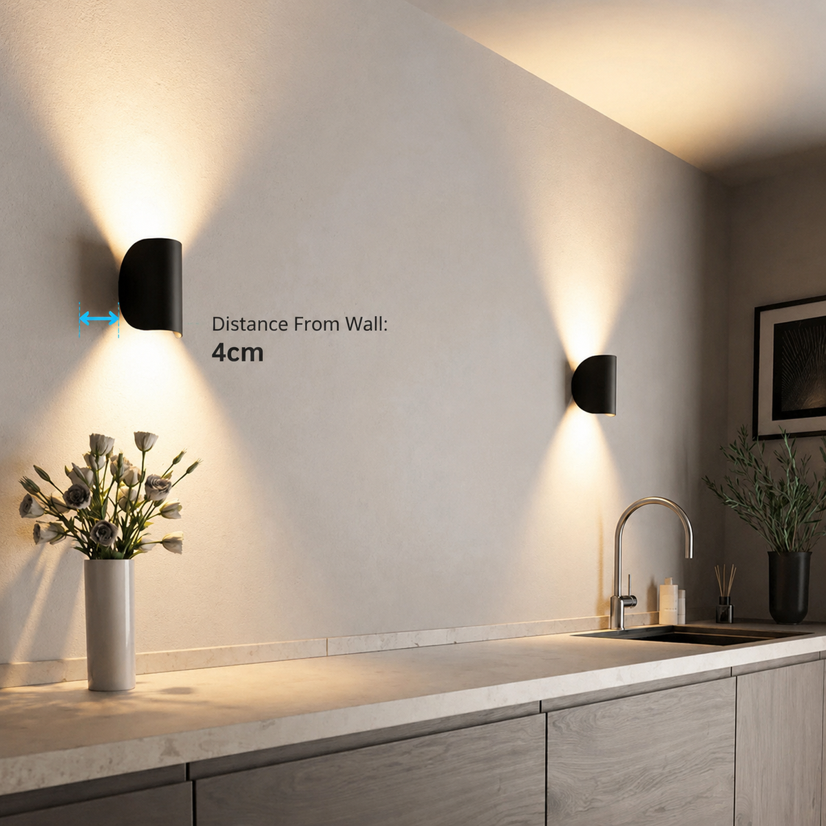Verstelbare up-down LED-wandlamp – warm sfeerlicht, modern design