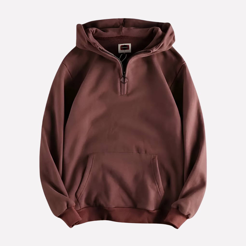Heren hoodie met halve rits