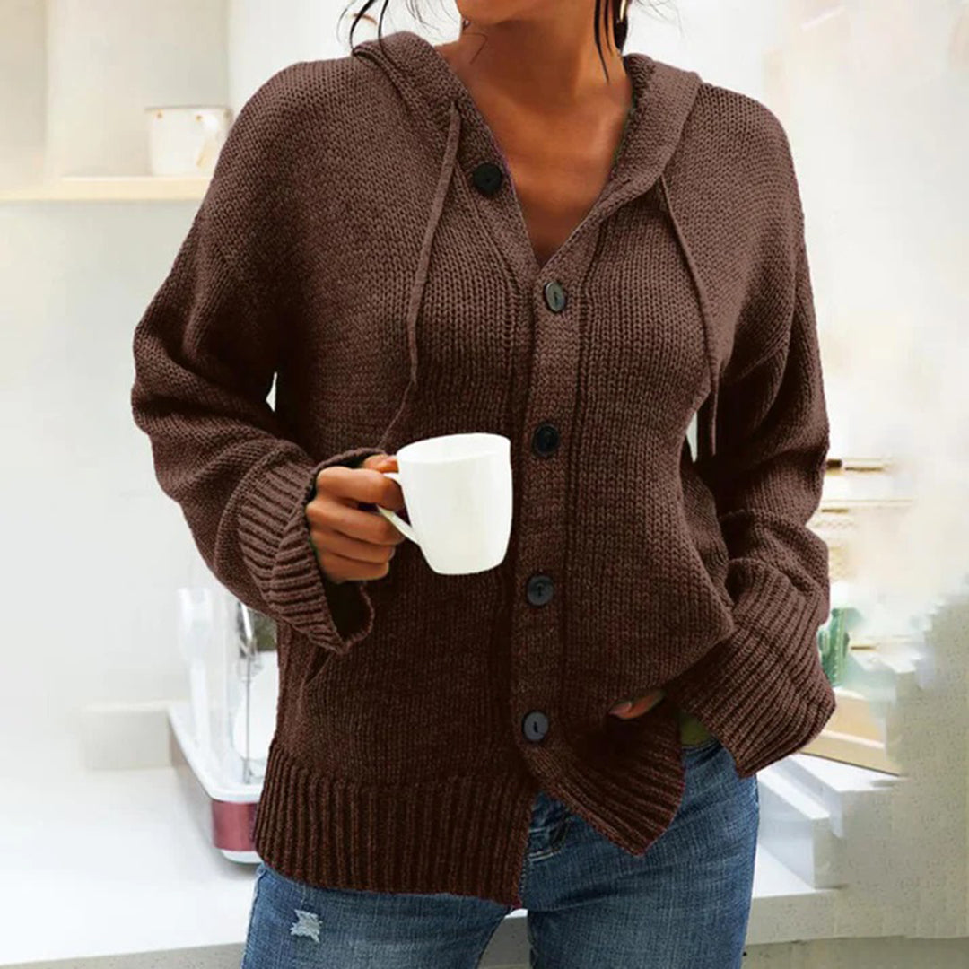 Gebreid vest met capuchon voor dames
