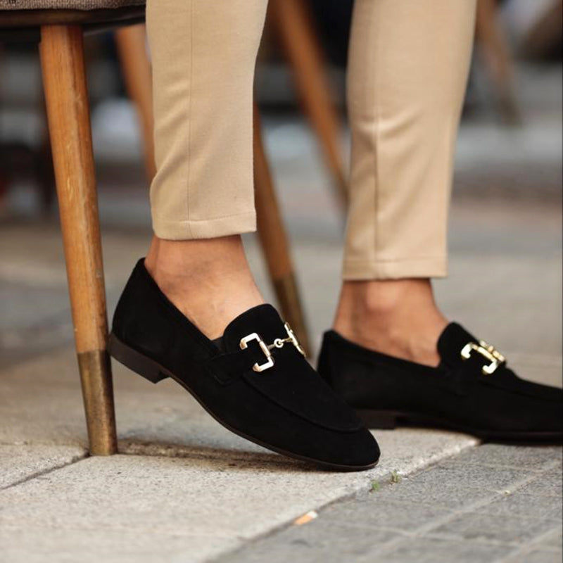 Suède Loafers voor Heren met Horsebit Detail