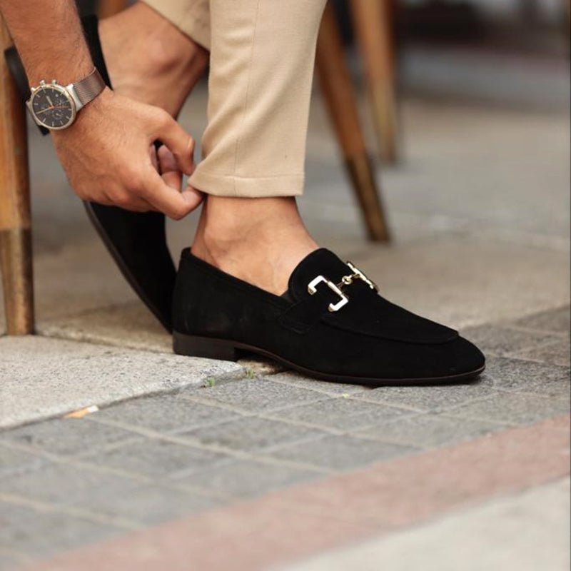 Suède Loafers voor Heren met Horsebit Detail