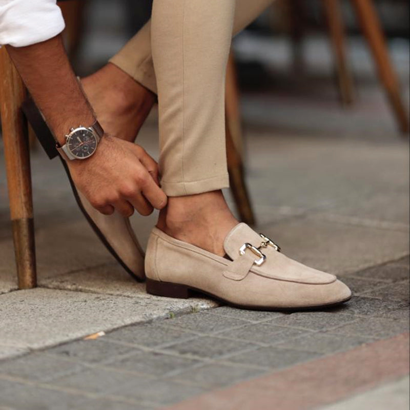 Suède Loafers voor Heren met Horsebit Detail