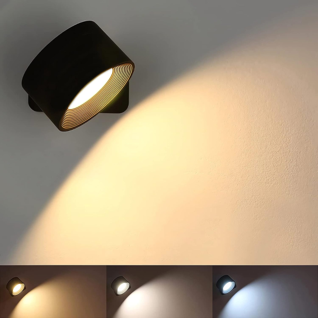 AuraGlow - Draadloze Oplaadbare 360 Graden Muurlamp
