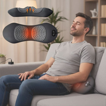 Rugmassageapparaat met Warmte en Trilling, Lendensteun voor Verlichting van Ischias, Onderrugpijn en Houdingscorrectie – 3-in-1 Thuistherapie