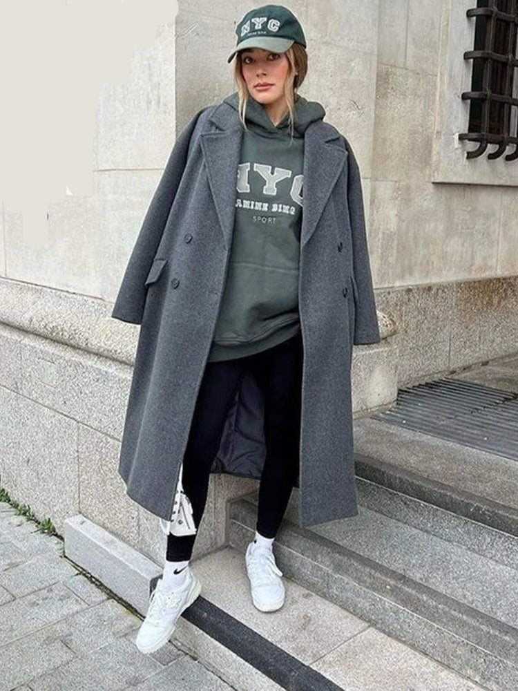 Myla - elegante Wollen Trenchcoat Dames Jas