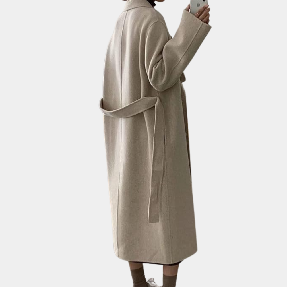 Luxe Lange Jas Met Knopen Voor Dames - Nordfall