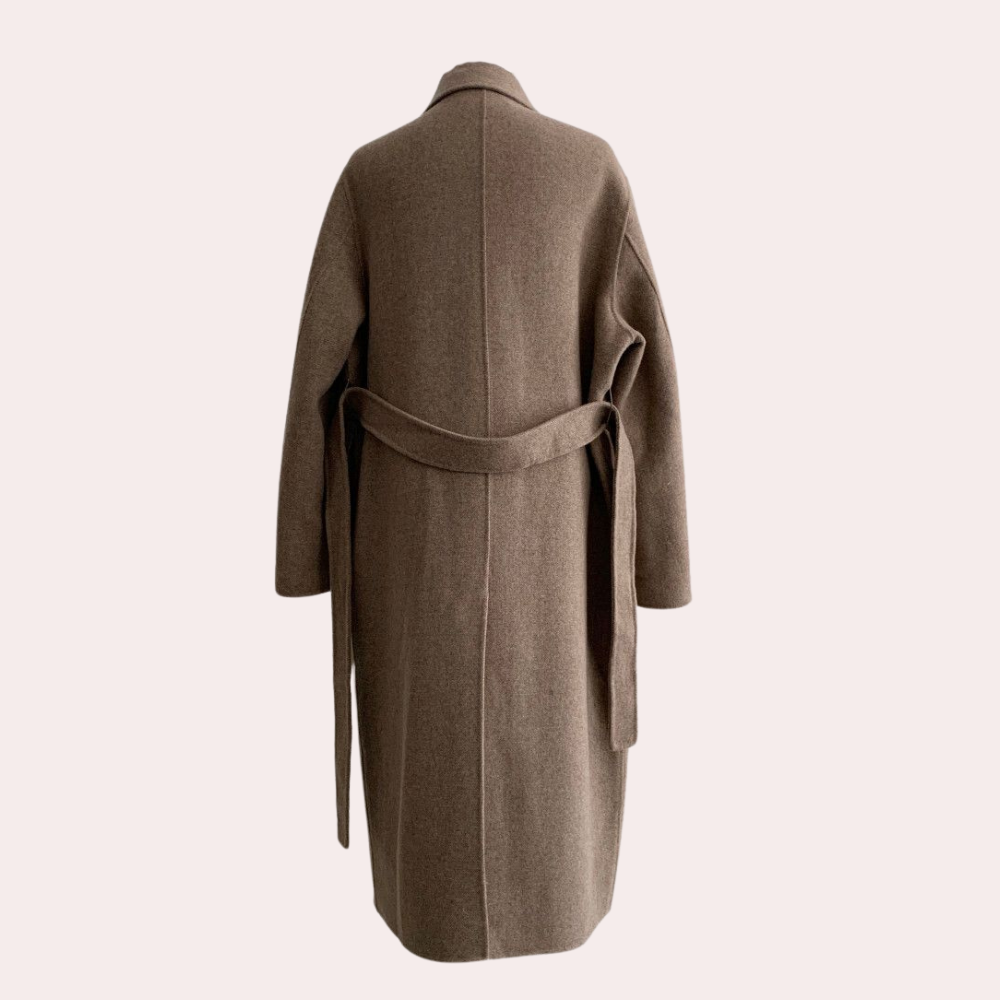 Luxe Lange Jas Met Knopen Voor Dames - Nordfall