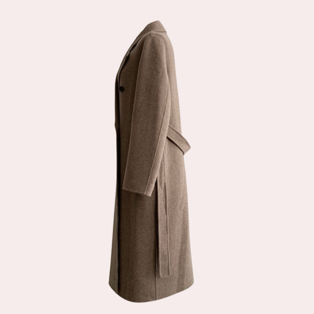 Luxe Lange Jas Met Knopen Voor Dames - Nordfall