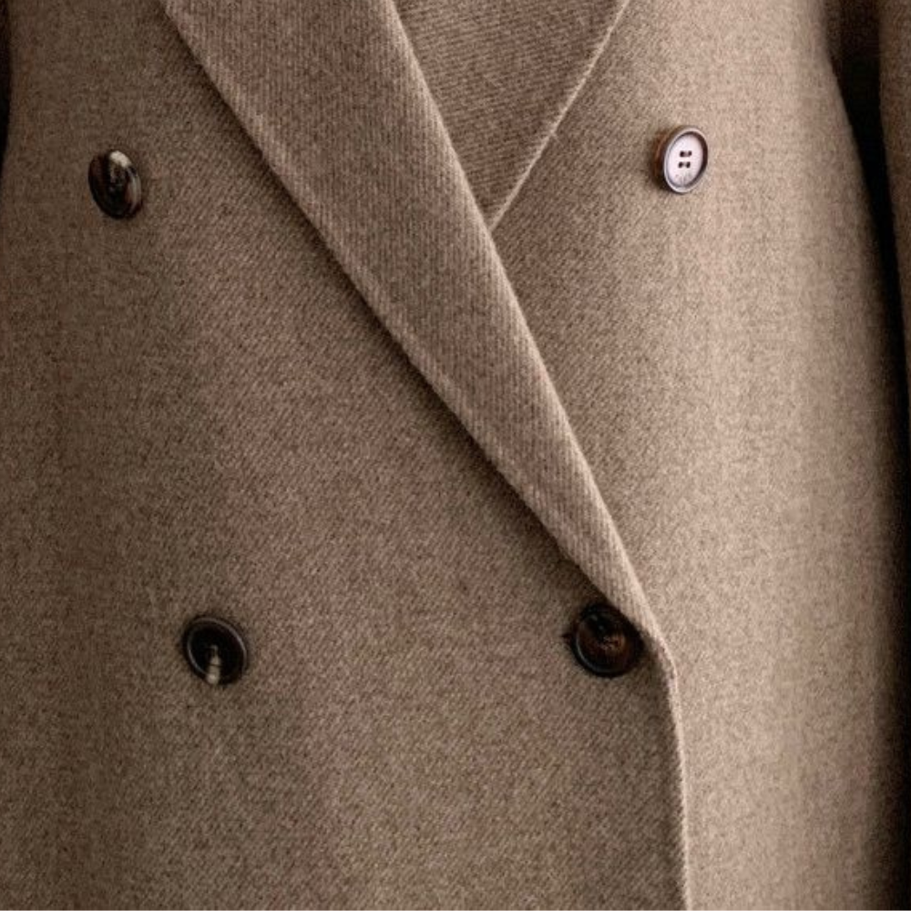 Luxe Lange Jas Met Knopen Voor Dames - Nordfall