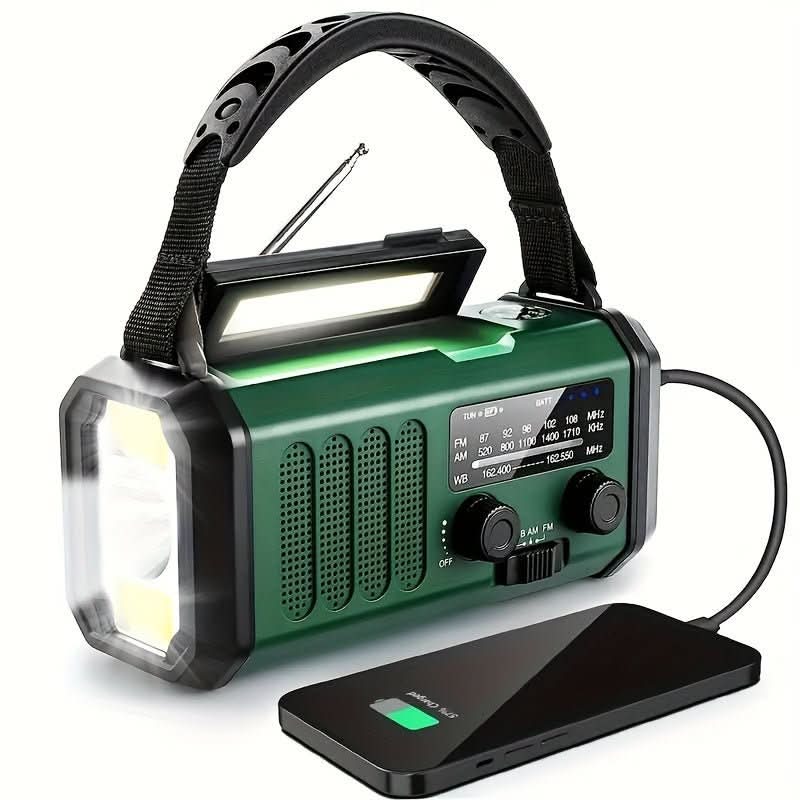 EcoPower Noodradio – Noodradio met Zonne-energie, Zaklamp en USB-oplaadfunctie