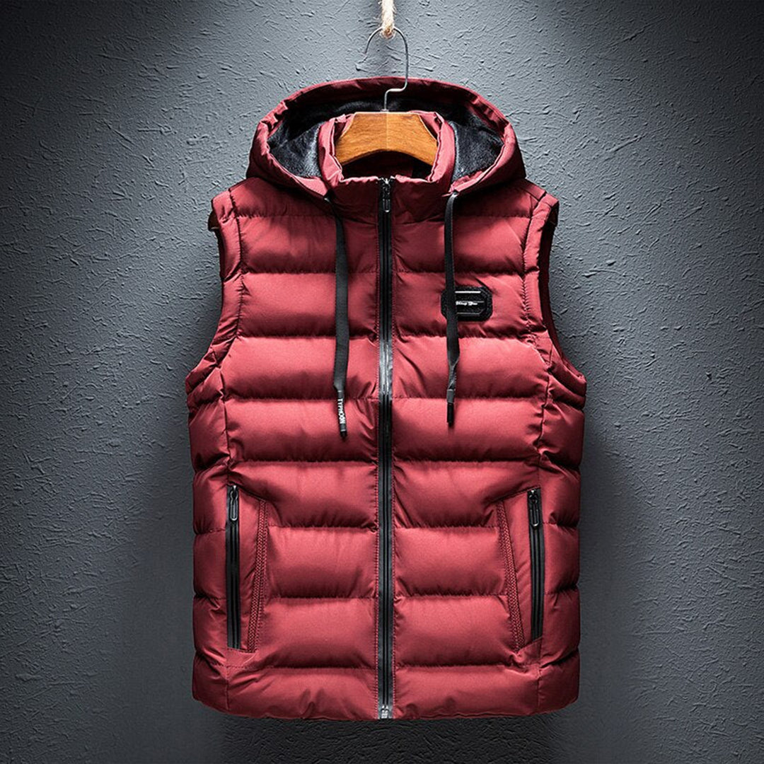 Mouwloze fleece vest met rits voor heren
