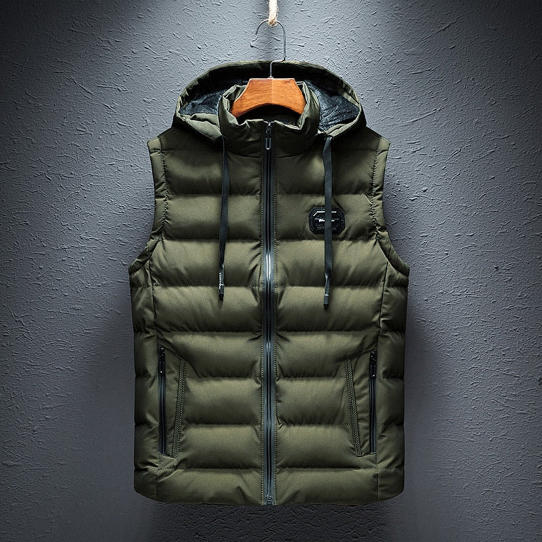 Mouwloze fleece vest met rits voor heren