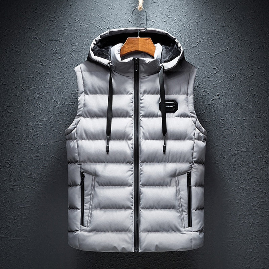 Mouwloze fleece vest met rits voor heren