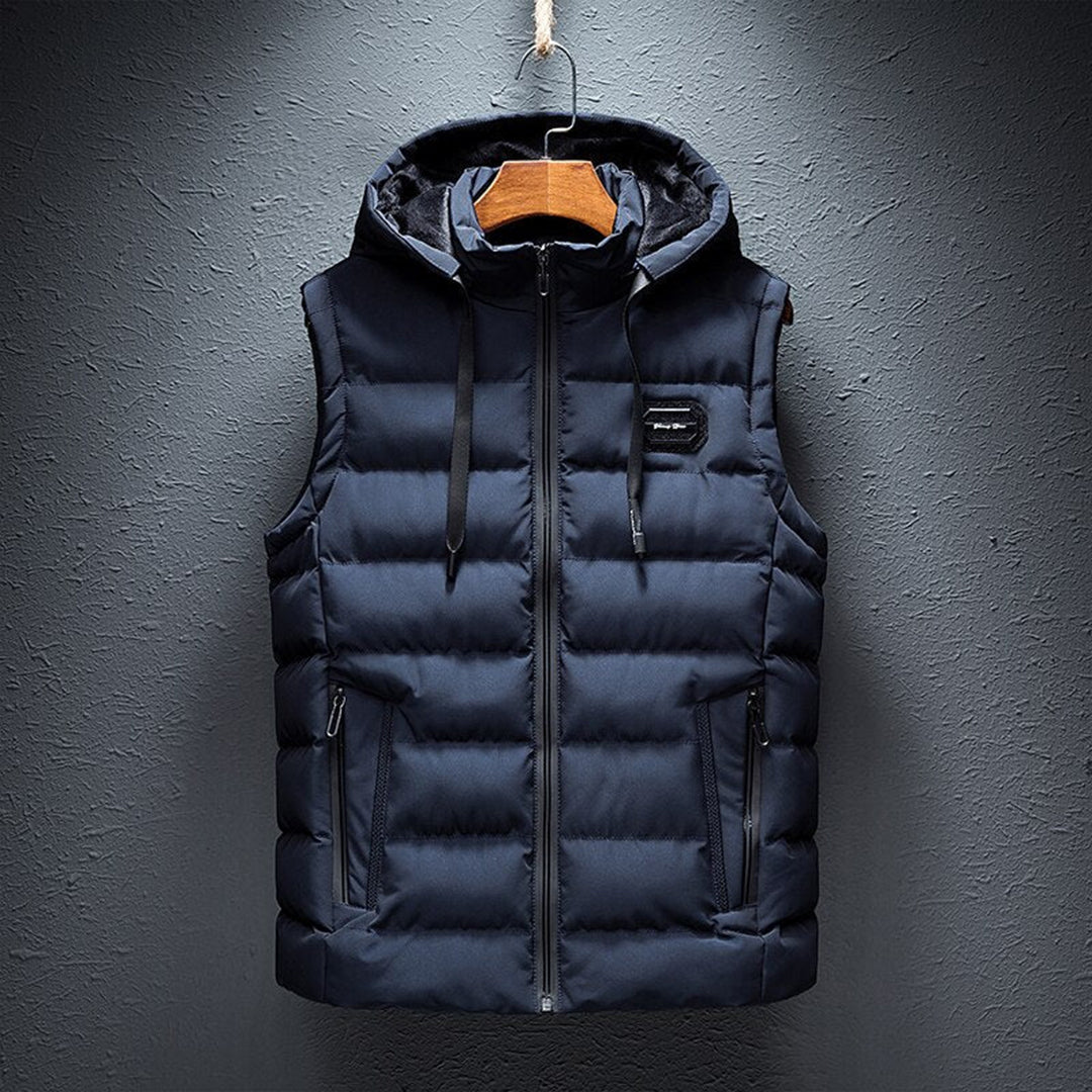 Mouwloze fleece vest met rits voor heren
