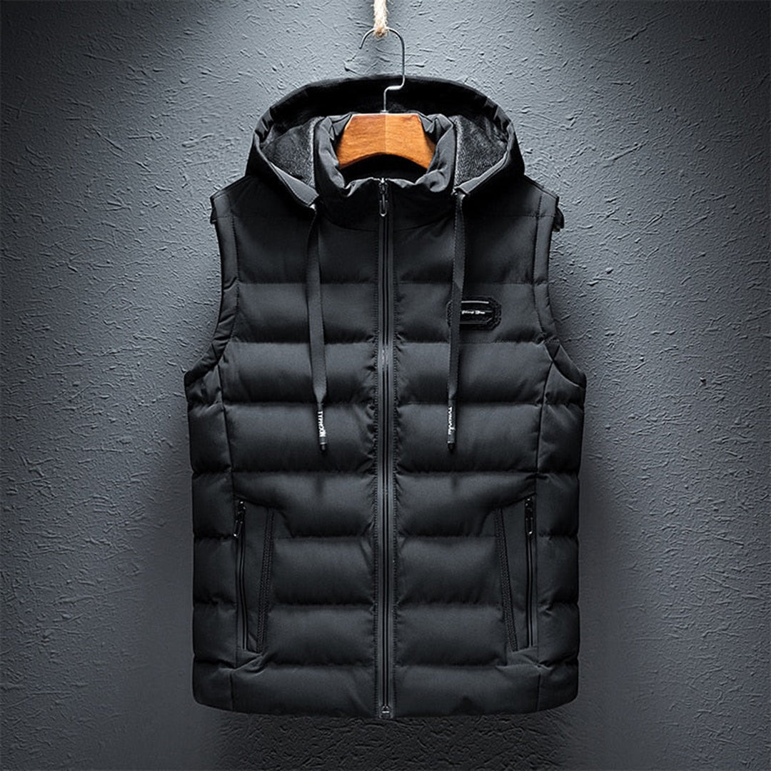 Mouwloze fleece vest met rits voor heren