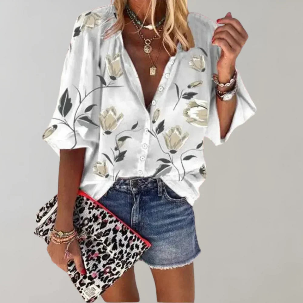 Zomerse Blouse met Bloemenprint