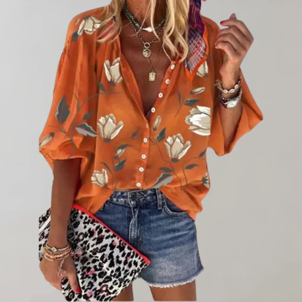 Zomerse Blouse met Bloemenprint