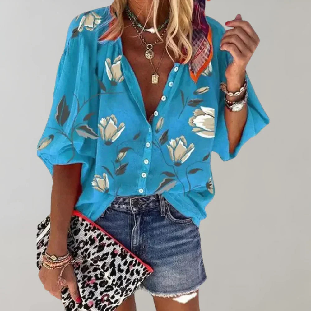 Zomerse Blouse met Bloemenprint