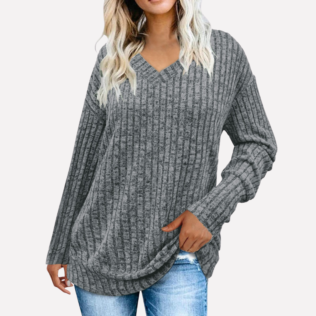 Vrouwen V-hals Lange Mouwen Top