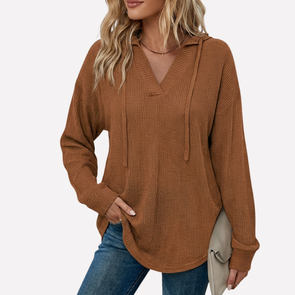 Oversized Hoodie met V-Hals