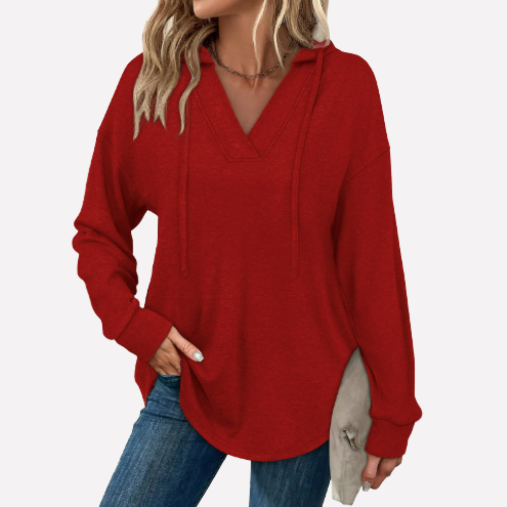 Oversized Hoodie met V-Hals
